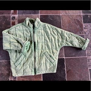 Free People Dolman Quilted Jacket (Size Large, Bright Green)